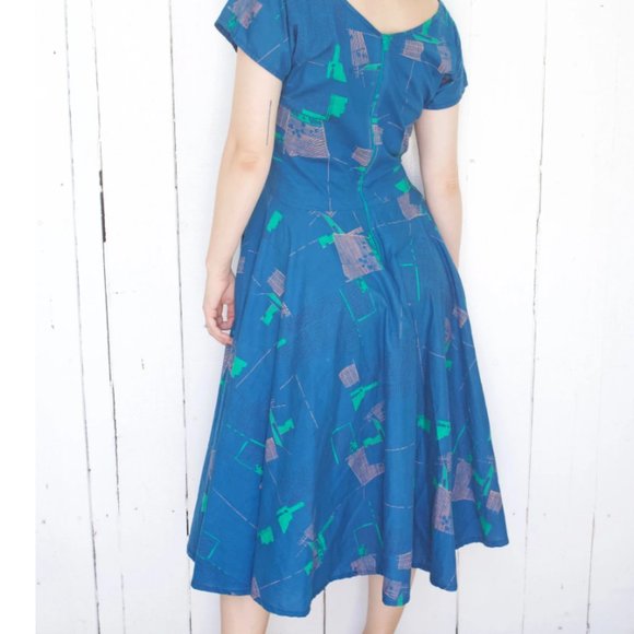Vintage Handmade Cotton Dress Midcentury - Picture 6 of 8